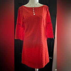 Nanette Lepore Bell Sleeve Flounce Dress Size 10 Made in the USA Size 4 MSRP$248